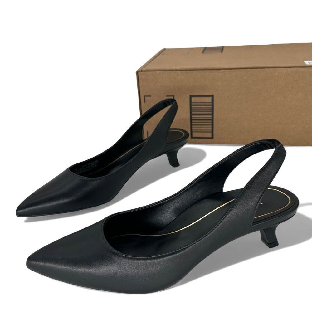 Vionic Ziva Supportive Leather Slingback Kitten Heel Pumps Women’s 6 Dress Shoes